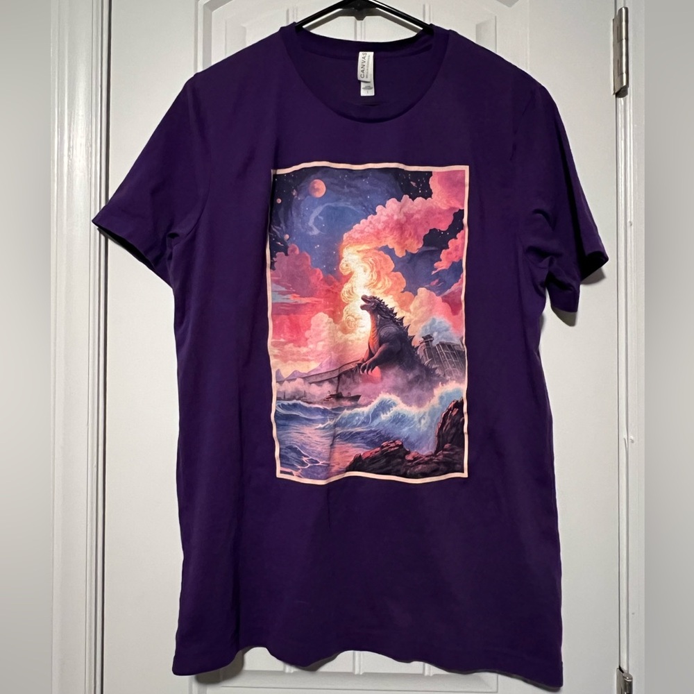 NWOT Purple Godzilla Graphic Tee